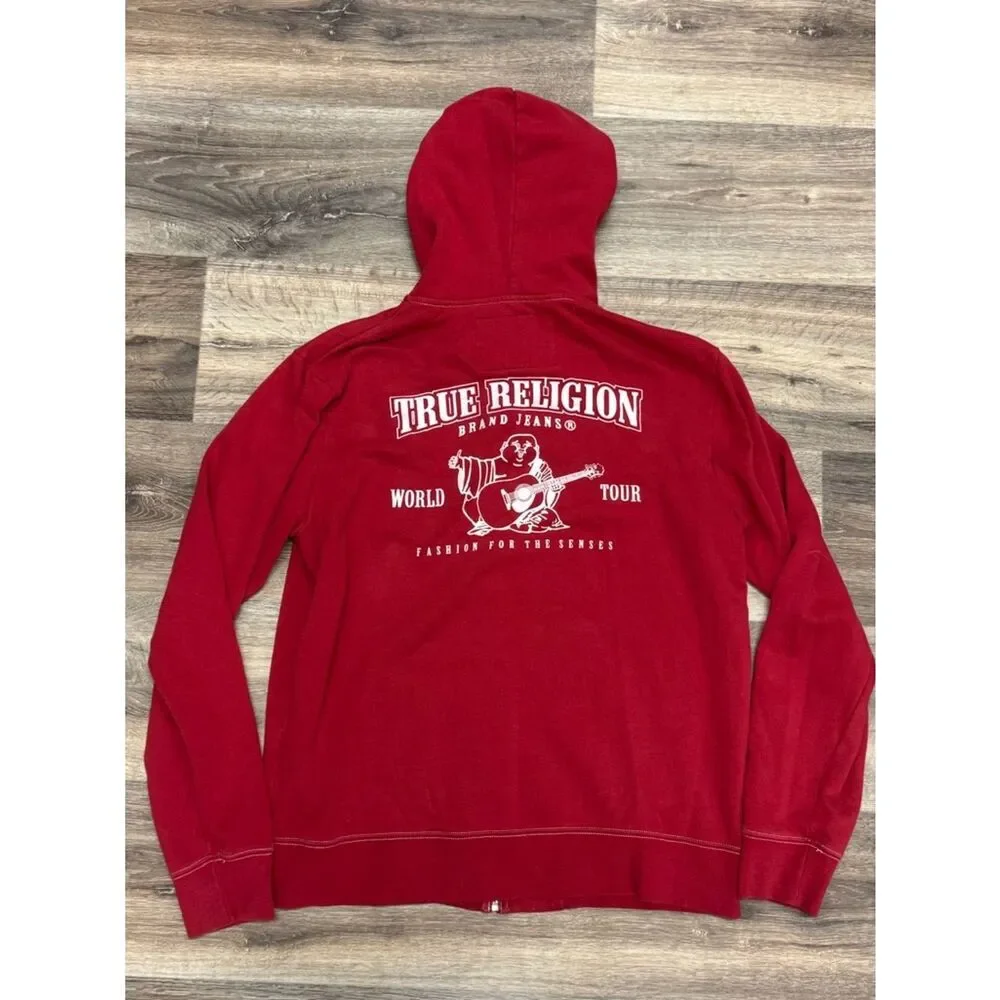True Religion Buddha Zip Hoodie Red Men’s XL